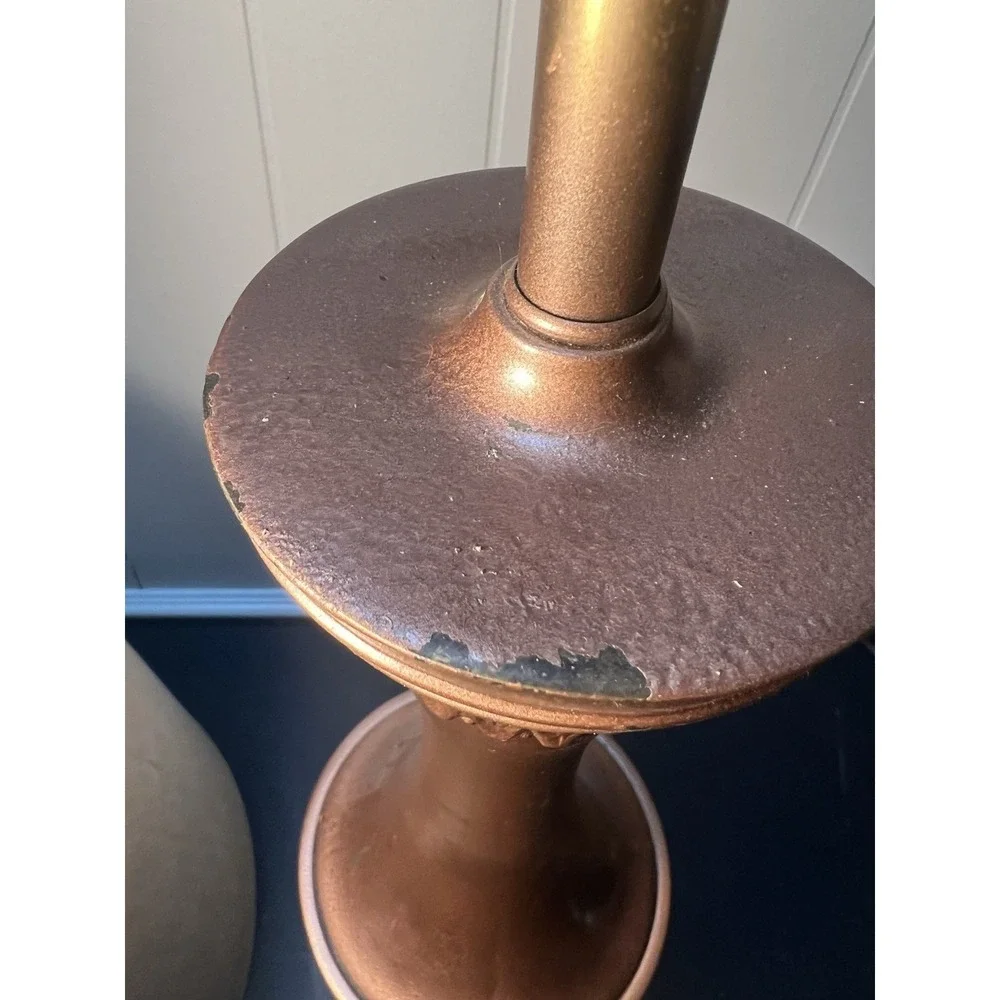 Vintage‎ Brass Table Lamp Traditional Urn Style Heavy Metal Base 26 Inch